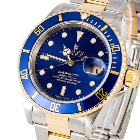 review 16613 rolex submariner stainless steel goind blue|rolex submariner 16613 review.